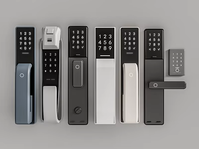 Smart Door Locks With Digital Keypads Various Styles And Color Options 3d model