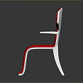 Stylish Modern Red Chair With Eye Catching Sculptural Design And Transparent Legs