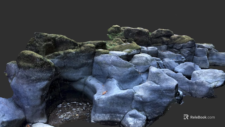 Natural Microtopography With Irregular Rock Formations Moss And Textured Surfaces 3d model 