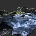 Natural Microtopography With Irregular Rock Formations Moss And Textured Surfaces