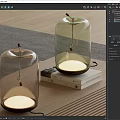 Modern Glass Bell Shaped Table Lamps With Transparent Shade And Warm Light On Books