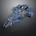 Futuristic Blue Watercraft With Advanced Mechanical Structure And Detailed Design