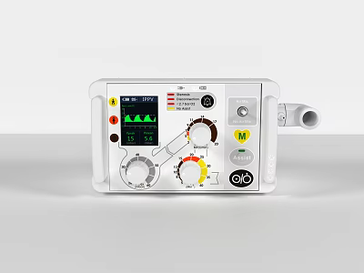 White Industrial Equipment Control Panel With Digital Display Screen Adjustment Knobs And Buttons 3d model