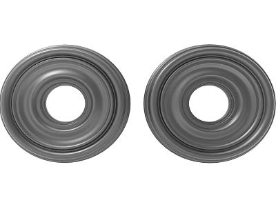 Pair of Grey Round Carved Decorative Ornaments With Intricate Design For Home Decor 3d model
