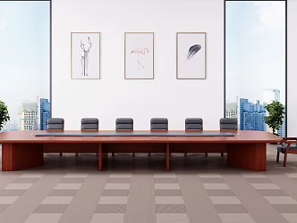 Modern Conference Table and Chair Conference Table Conference Chair Accessories 3d model