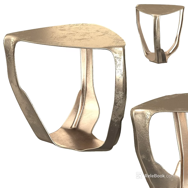 Modern Functional Table With Geometric Metallic Legs And Textured Surface Design 3d model 