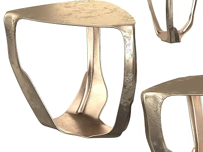 Modern Functional Table With Geometric Metallic Legs And Textured Surface Design 3d model