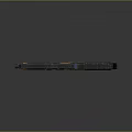 Futuristic Sci Fi Weapon With Black And Orange Mechanical Design And Grip Details