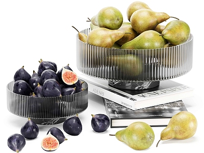 fruit plate fruit food fig pear furnishings decoration model