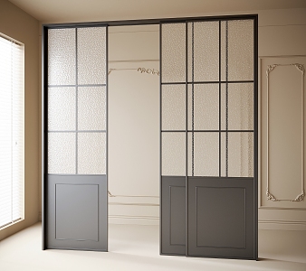 French kitchen sliding door 3d model