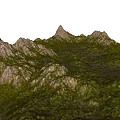 Green Mountain Terrain With Peaks And Lush Vegetation In Natural Setting