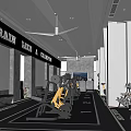 Spacious Fitness Gym Featuring Train Hard Sign Workout Equipment And Training Machines