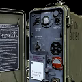 Industrial Military Communication Equipment With Open Case Antennas Control Panel And Headphones
