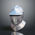 Medieval Knight Helmet With Decorative Metal Armored Design For Historical Warriors