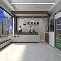 Modern Supermarket Interior With Shelves Full Of Products Refrigerators Bright Lighting And Windows