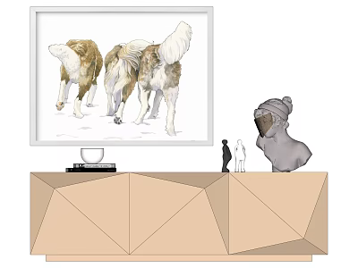 Modern Animal Painting Decorative Painting 3d model