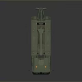 Green Heavy Duty Military Truck With Crane Orange Warning Lights Multiple Wheels