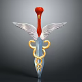 Ornate Decorative Equipment With Red Head White Wings And Golden Snake Design