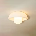 Mushroom Shaped White Ceiling Light with Simple Modern Design and Soft Illumination