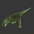 Tyrannosaurus Rex 3D Model With Open Mouth Sharp Teeth And Long Tail