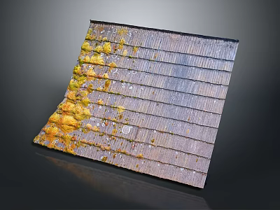 Inclined Textured Striped Board With Yellow Orange Spots On Dark Background 3d model