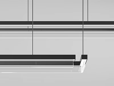 Modern Linear Pendant Light With Black And White Strip Design For Kitchen Interior 3d model