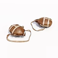 Antique Brown Leather Bags With White Straps And Hanging Ropes