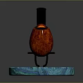 Elegant Red Smoking Pipe with Black Stem on Blue Textured Base for Daily Use