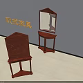 European Style Wooden Vanity Table With Classic Design And Mirror Top