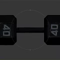 Solid Black 40 Pound Hex Dumbbell Fitness Equipment for Home Gym Strength Training