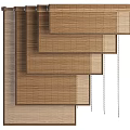Natural Bamboo Slatted Curtains With Modern Design And Wood Texture For Home Windows