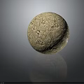 Detailed Wooden Stone Sphere With Intricate Carved Patterns And Natural Textured Surface