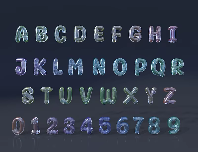 Alphabet Balloon Digital Balloon 3d model Alphabet Balloon Digital Balloon 3d model