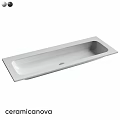 White Rectangular Ceramic Washbasin With Smooth Surface And Single Drain Hole