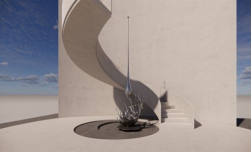 Modern sculpture abstract landscape ornaments 3d model