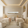 Beauty spa private room massage bed beauty nail salon 3d model