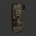 Military Tank M1117 with Tan Armor Six Wheels and Antenna