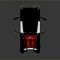 Vintage Red And Black Fire Truck With Open Doors And Classic Design