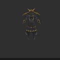 Traditional Samurai Weapon Armor With Black Body And Golden Decorative Accents