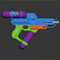 Colorful Water Gun Weapon With Blue Green Purple Orange Shark Mouth Design For Kids