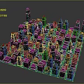 Colorful Toy Brick City Model With High Rise Structures And Detailed Urban Layout