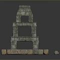 Ancient Style Multi Layered Stone Structure With Surrounding Stone Blocks 3d model
