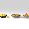 Ceramic Bowls of Various Colors Filled with Lemons Green Fruits and Oranges
