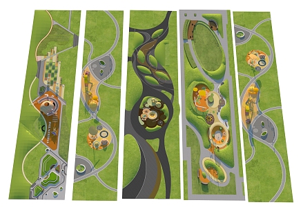 Pocket Park Belt Park Linear Park Children's Playground 3d model