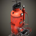 Industrial Red Fire Equipment With Pressure Gauge Valve And Stand Base