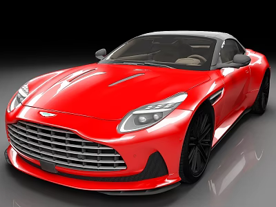 Red Sports Car With Sleek Aerodynamic Body Modern Front Lights And Black Wheels 3d model