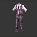 Men's Formal Suit Vest Set With White Shirt Gray Vest Red Tie And Gray Pants