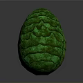 Vibrant Green And Yellow Egg Shaped Object With Wavy Stripes And Shiny Surface 3d model