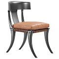 Elegant Wooden Single Chair With Beige Padded Seat And Curved Legs Design