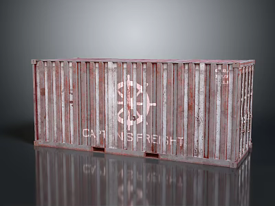 Rusty CAT FREIGHT Shipping Container With Logo And Industrial Design 3d model